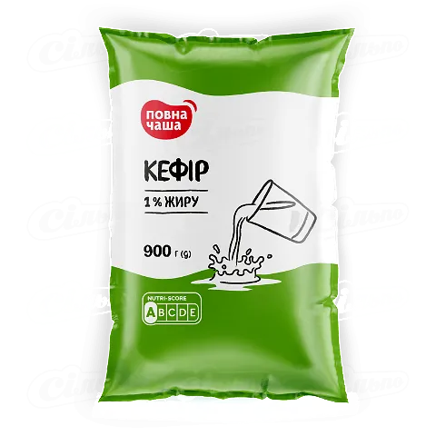 Кефір «Повна Чаша» 1%, 900г