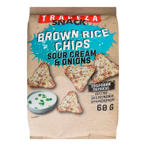 Чіпси рисові Sour Cream&Onions Trapeza м/у 60г