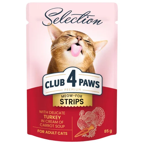 Корм вологий Club 4 Paws Premium Selection з індичкою та морквою для котів 85г