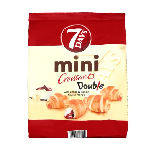 Круасани міні з начинкою какао та ванільним смаком Double 7 Days м/у 185г