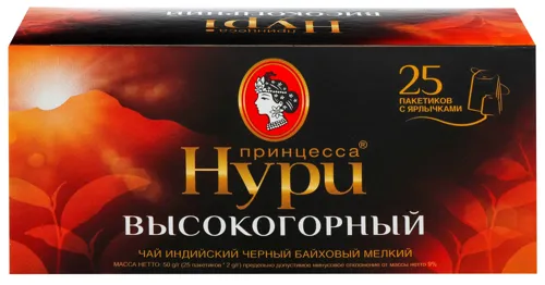 Чай чорний Принцеса Нурі Високогірний в пакетиках 2г х 25шт