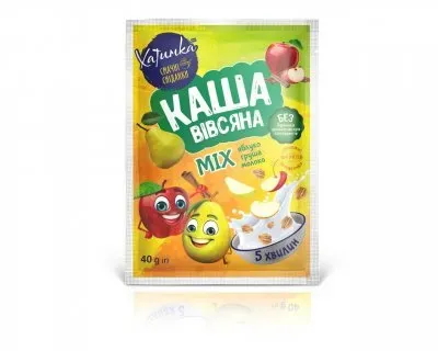 Каша вівсяна миттєвого приготування MIX "Яблуко і Груша" 40 гр.