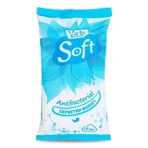 Вологі Серветки Antibacterial Soft Varto, 15 шт