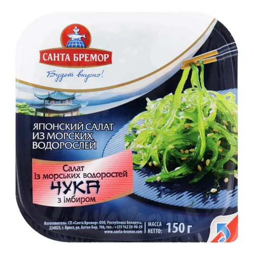 Салат з морських водоростей з імбиром Чука Санта Бремор вищого ґатунку 150г