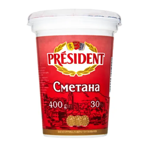 Сметана 30% President ст 400г