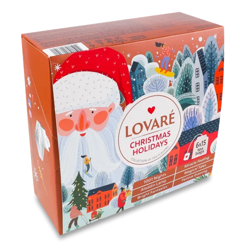 Чай Колекція Christmas Holidays Lovare, Картонна Упаковка, 6х15шт