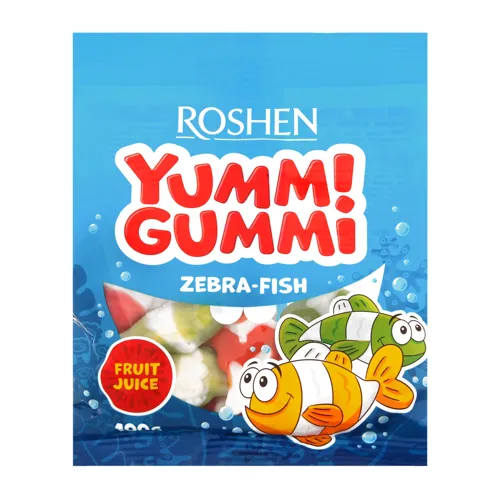 Цукерки Roshen Yumm! Gummi Zebra-Fish пак. 100г х22