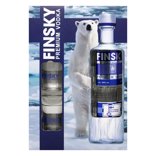 Горілка Finsky Premium 40% 0.5л + 2 чарки