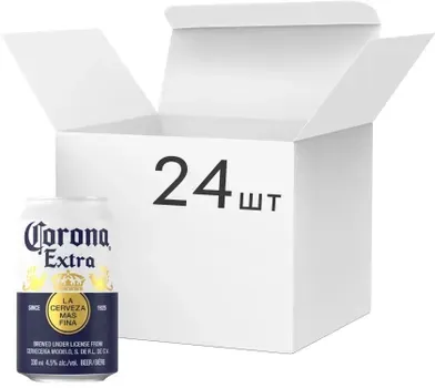 Упаковка пива Corona Extra Пастеризоване 4.5% 0.33л х 24 шт