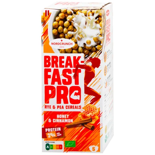 Пластівці Nordcrunch Breakfast Pro житньо-горохові з медом та корицею 150г