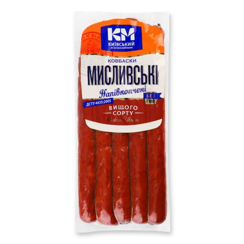 Ковбаски Мисливські Напівкопчені Київський М'ясокомбінат, кг
