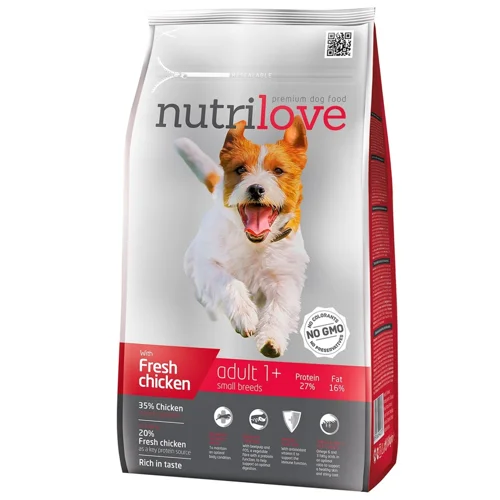 Корм сухий Nutrilove з куркою та рисом для собак малих порід 1,6кг