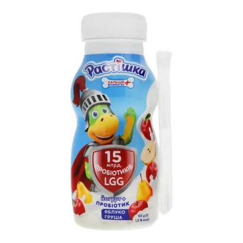 Йогурт 1.5% питний з пробіотиком Яблуко-груша Растішка 185г