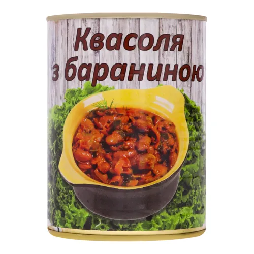Квасоля з бараниною L'appetit з залізній банці 350г