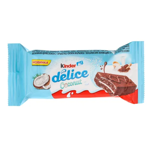 Тістечко бісквітне покрите какао-глазур'ю Coconut Kinder Delice м/у 37г