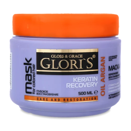 Маска Для Волосся Keratin Recovery Glori's, Відновлююча, 500мл