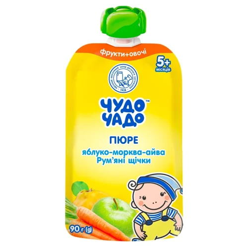 Пюре Чудо-Чадо Яблуко-морква-айва для дітей з 5-ти місяців 90г
