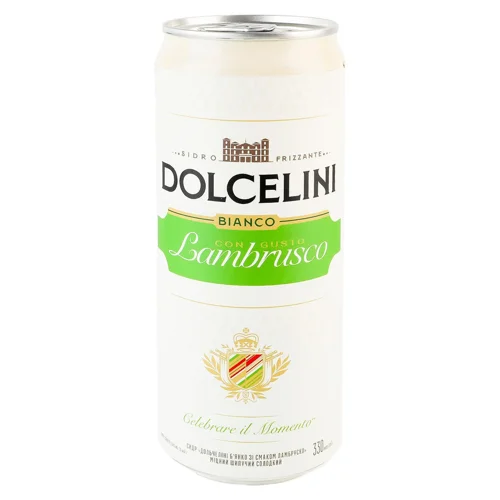 Сидр Dolcelini Bianco Con Gusto Lambrusko шипучий солодкий 7,5% 0,33л