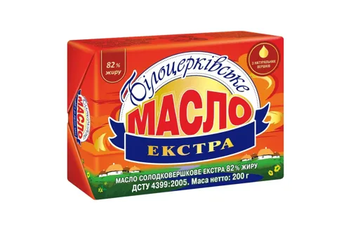 Масло Білоцерківське солодковершкове Екстра 82,0% еколін 200г
