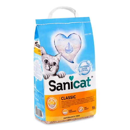 Наповнювач Sanicat Classic Мінеральний Без Запаху, В/К, 5л