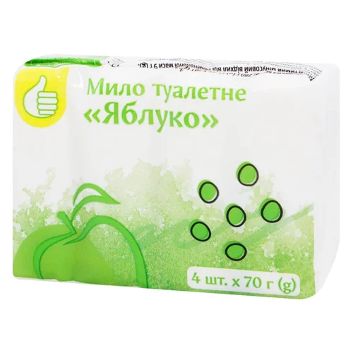 Мило тверде Auchan яблуко 70г x 4шт