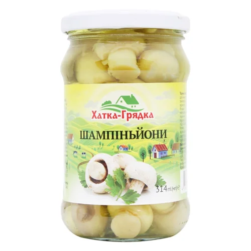 Гриби шампіньони Хатка-грядка мариновані цілі 314мл