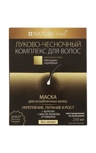 Маска для Ослабленого Волосся Цибулево-Часниковий Комплекс Nature.med, 250мл