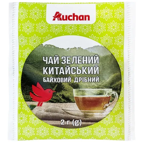 Чай зелений Ашан байховий пакетований 2г