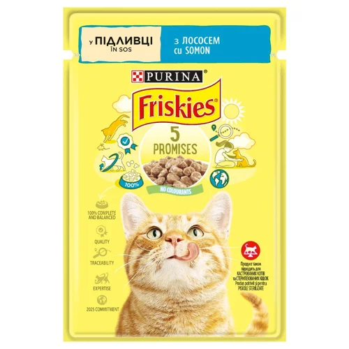 Корм вологий Friskies з лососем для котів 85г