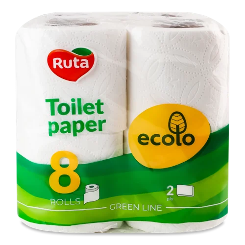 Папір Туалетний 2-Шаровий Ecolo Ruta, Вищого Ґатунку, 8 шт