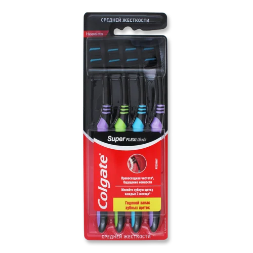 Зубна Щітка Super Flexi Black Colgate, 4 шт