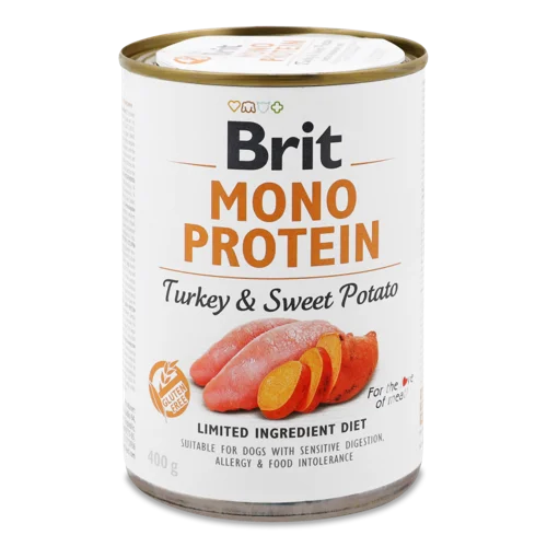 Корм Консервований Повнораціонний Для Дорослих Собак Turkey&Sweet Potato Mono Protein, з/б 400г