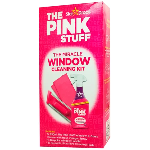 Чистячий засіб для миття вікон The Pink Stuff з серветкою та щіткою 850мл