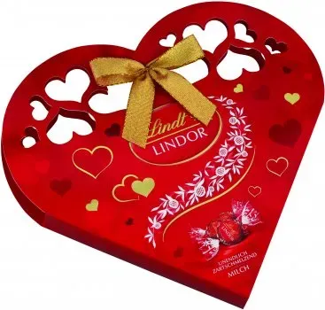 Конфети молочні в коробці Lindt Lindor в формі серця 112г