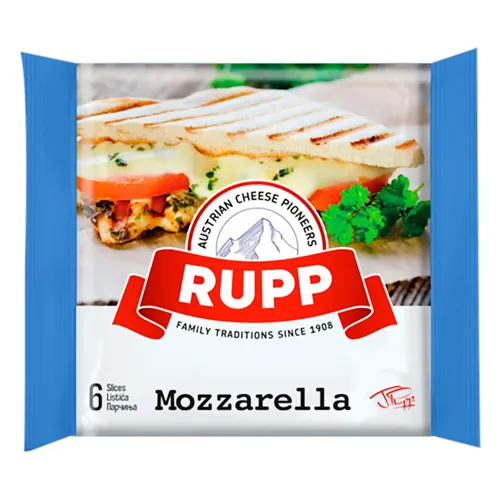 Сир МОЦАРЕЛЛА плавлений у пластинах 40% RUPP, 120г