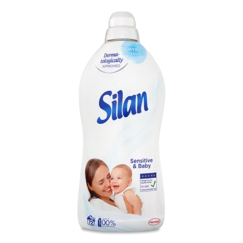 Пом'якшувач Тканин Концентрований Sensitive&Baby Silan, Вищий ґатунок, Пластикова Пляшка, 1800мл