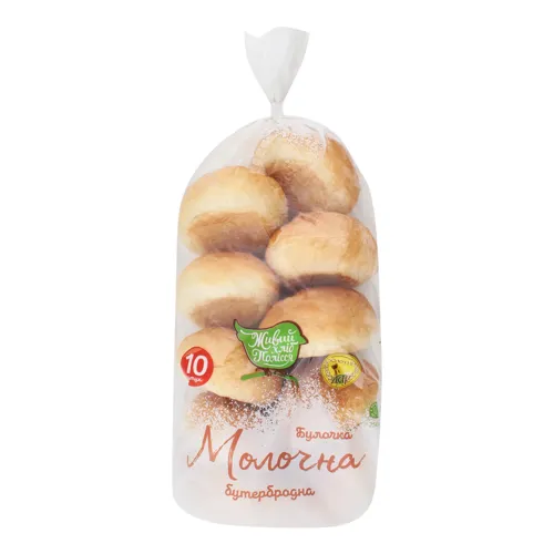 Булочка бутербродна Молочна Живий хліб Полісся м/у 10х25г