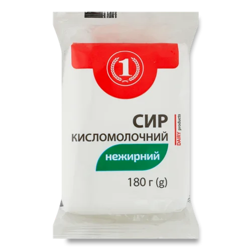 Сир Кисломолочний Нежирний Термін Обробки 180г, ТМ "1"