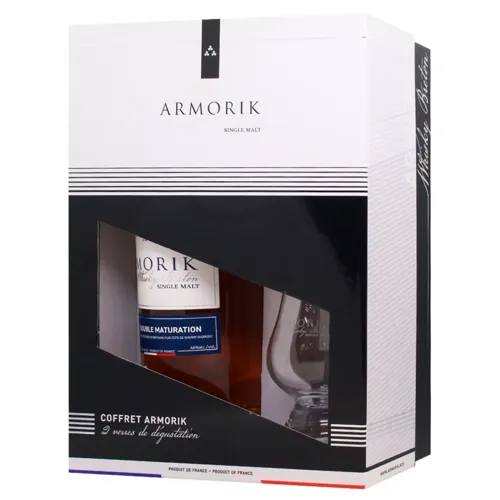 Віскі Armorik Double Maturation Box 46% 0,7л + 2 келихи