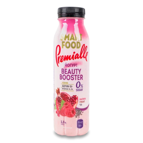 Йогурт 1.3% з Підсолоджувачем, Вітамінами, Малина-Гранат-Чіа, Smart Food Premialle, п/пл, 290г