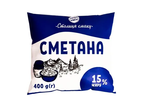 Сметана Столиця Смаку 15% 400г
