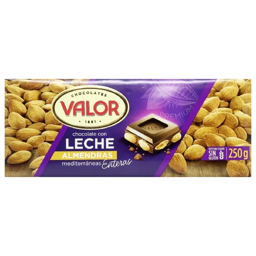 Шоколад Valor молочний з мигдалем 250г
