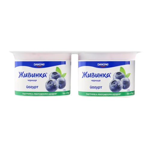 Йогурт 1.5% Чорниця Живинка ст 4х115г