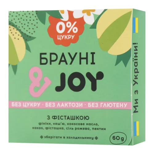 Десерт &JOY Брауні порційні з фісташкою 60г