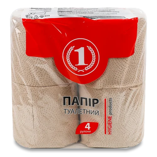 Туалетний папір макулатурний, 4 шт, в/ґ, ТМ "1"