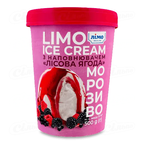 Морозиво «Лімо» з наповнювачем лісова ягода, відро, 500г