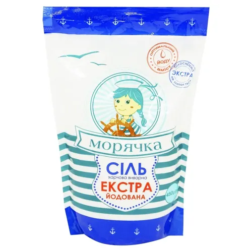Сіль Морячка Екстра йодована харчова 450г