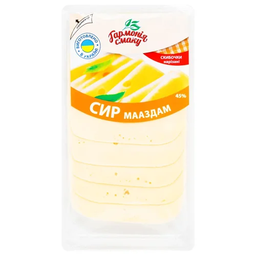 Сир Гармонія Смаку Маасдам нарізаний 45% 130г