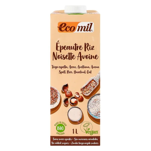Напій рослинний Eco mil на основі спельти рису фундука вівса без цукру 1л
