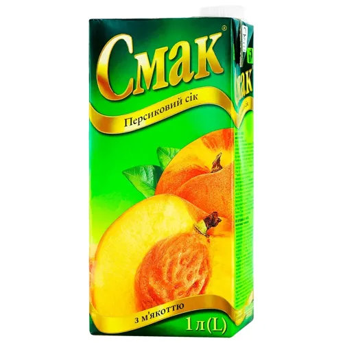 Сік Смак персиковий з м'якоттю 1л